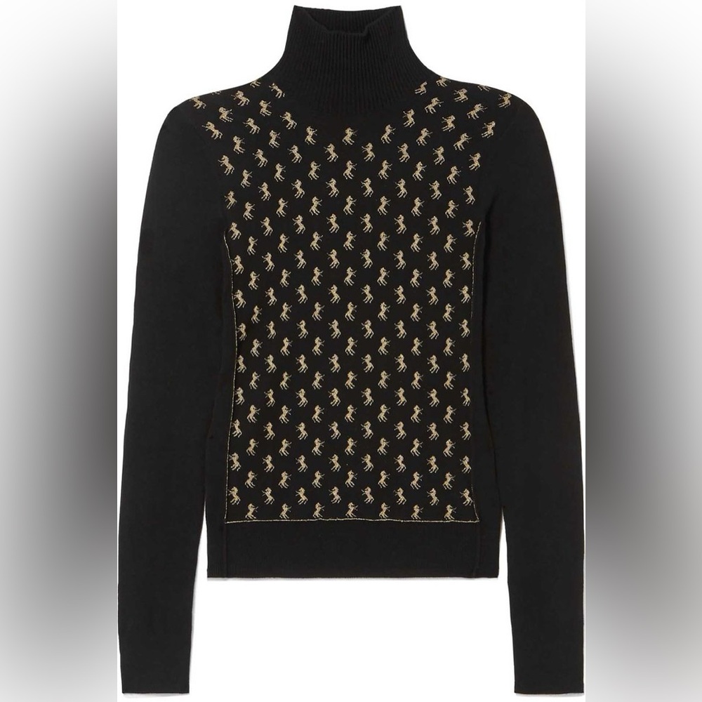 🌟WKND SALE!🌟 NWT ~ AUTH CHLOÉ Metallic Horse Print Mock Neck